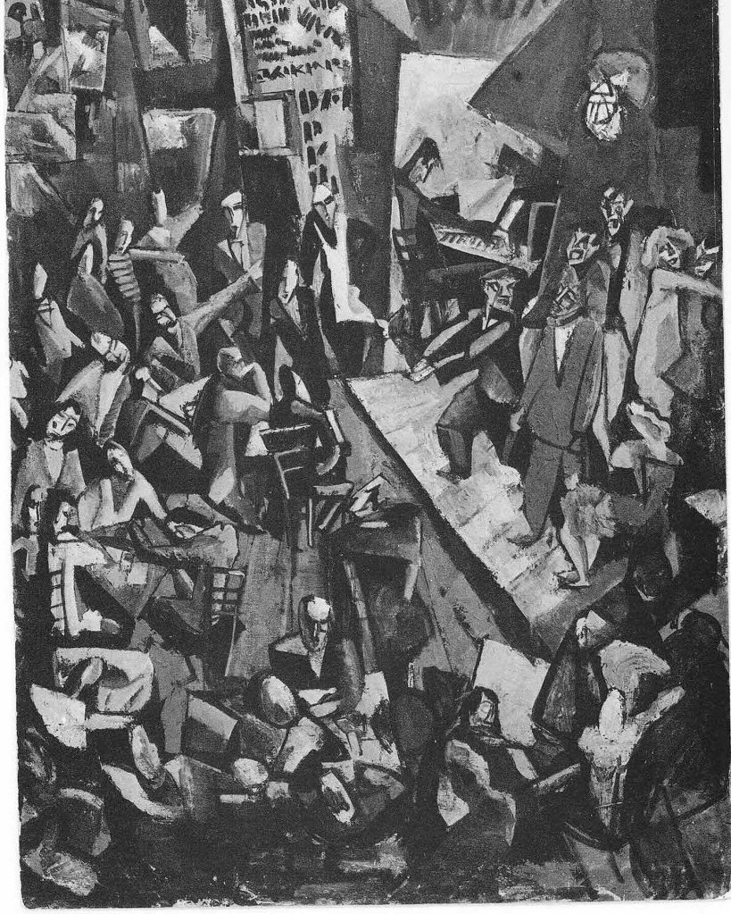 Marcel Janco, Cabaret Voltaire, 1916, Photo print of the lost oil painting, formerly Arche Verlag, Zurich / Hamburg